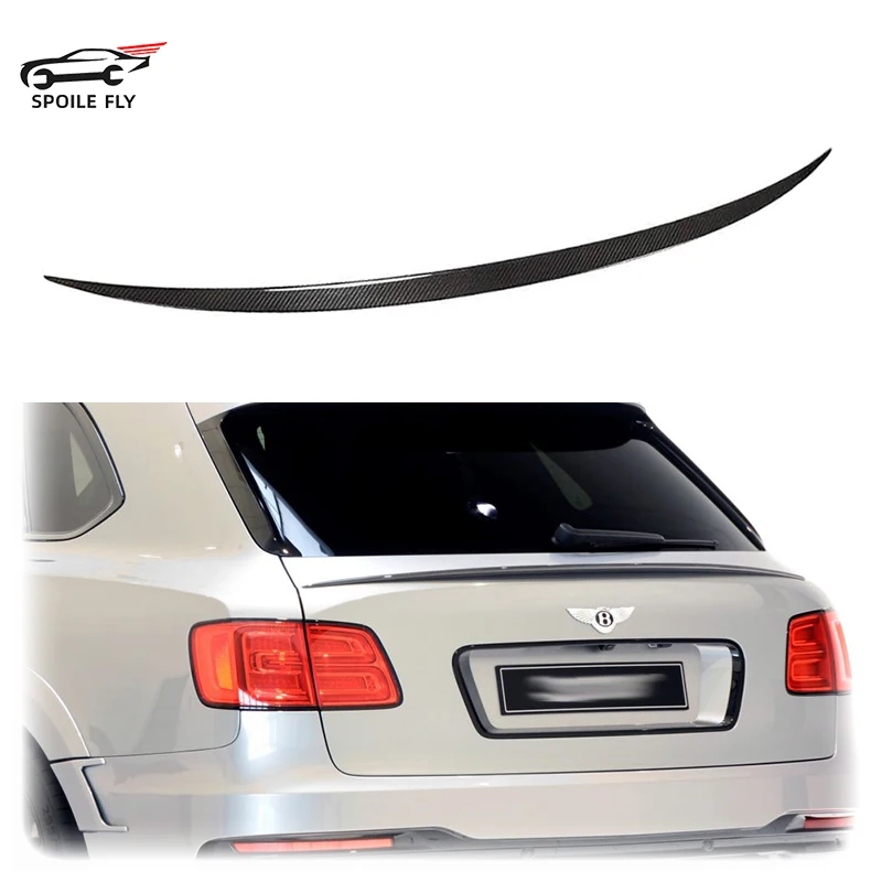 

High Quality ABS Rear Middle Spoiler Glossy Black Or Carbon Fiber Look For Bentley Bentayga 2016-2019