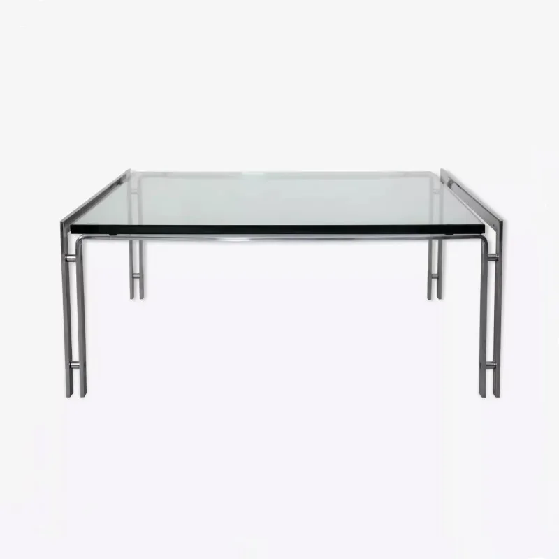

Nordic classic designer stainless steel glass square coffee table, convenient, practical and durable