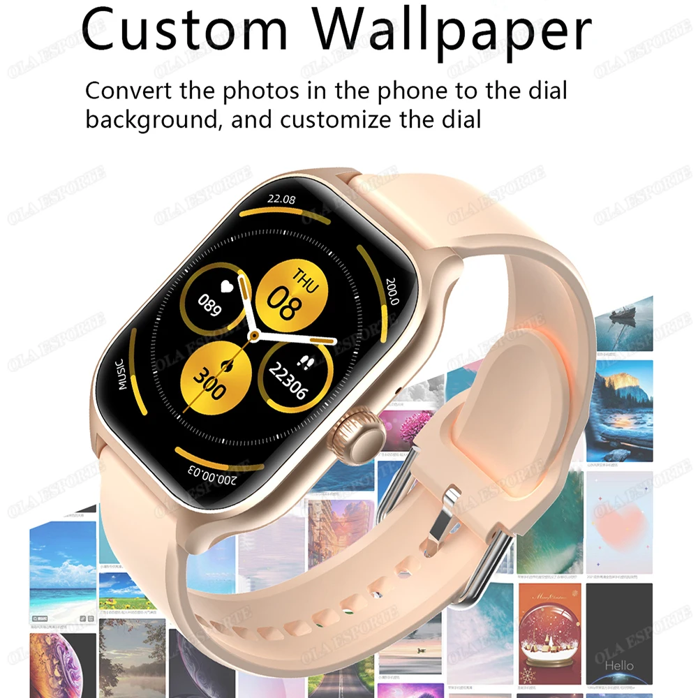 ساعة ذكية رياضية جديدة للرجال والنساء مقاومة للماء بلوتوث مكالمة أوضاع رياضية متعددة عداد الخطى ساعة ذكية لمراقبة معدل ضربات القلب