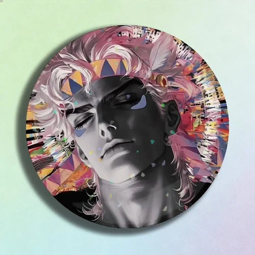Anime JoJo Dio Brando Badge Stage Brooches on Backpack Clothes Handmade Round Enamel Pins for Jewelry Gift Bag Accessory