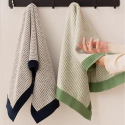 Green Blue Stripe Cotton Skin-Friendly Towel Soft Face Bath Towels Soft Absorbent Face Towel