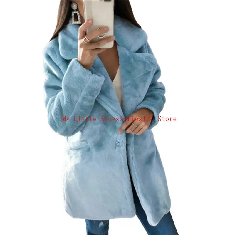 女性ファジーフリースジャケット長いオープンフロントカーディガンジャケットコート暖かい毛皮のコート