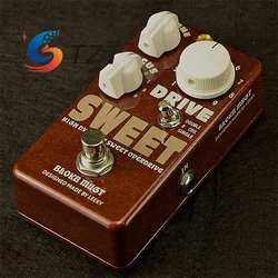 TZT High Dynamic Sweet Drive Overdrive Pedal Vintage Amber Guitar Pedal for Single-/Dual-Coil Pickups