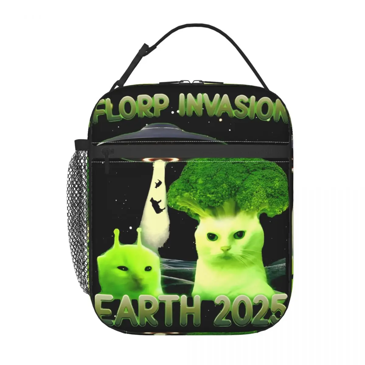 

Florp Invasion Funny Cat Brainrot Dank Meme Merch Insulated Lunch Tote Bag For Travel Storage Food Box Thermal Cooler Lunch Box