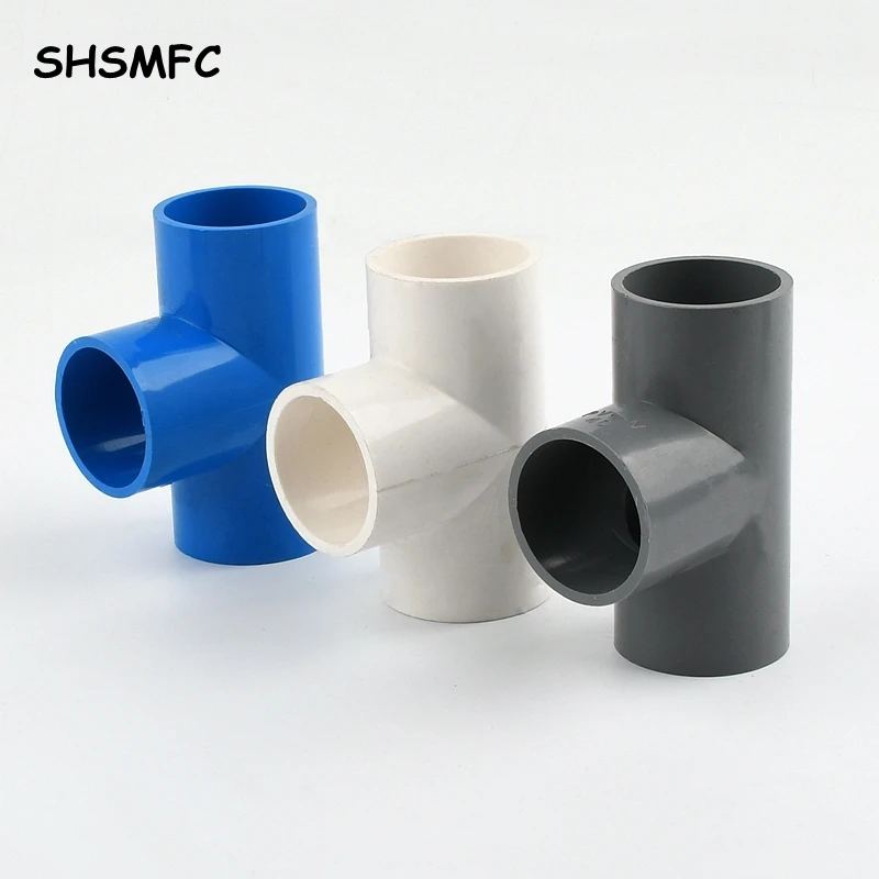 

20/25/32/40/50/63mm PVC Tee Connector T-type 3 Way Tube Adapter Water Pipe Fittings Irrigation Water Supply System Pipe Joint