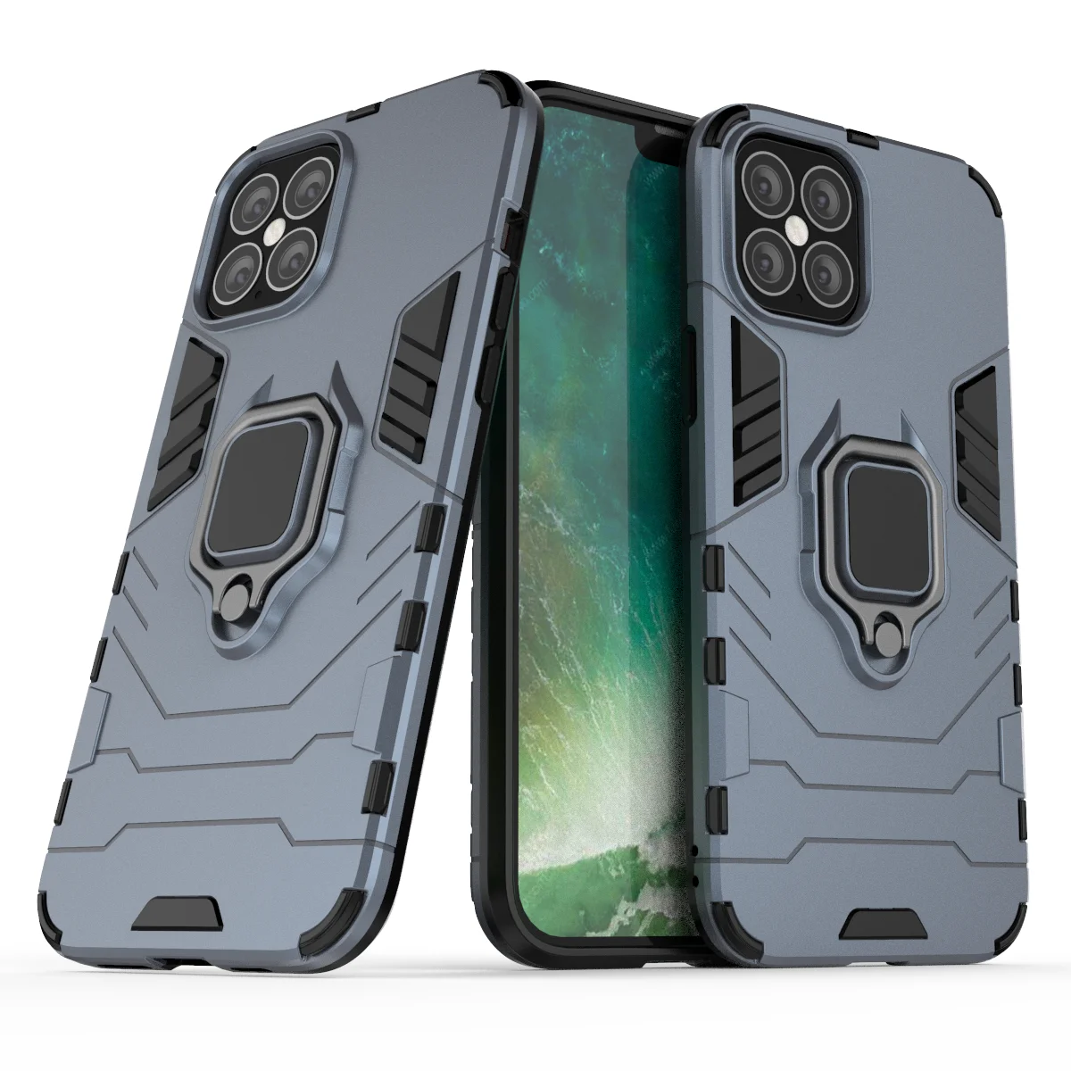 Armor Bumper Phone Case For iPhone 5 5S 5C SE 6 6S 7 8 Plus 11 12 Mini X XS XR Pro Max 2020 Shockproof Rugged Holder Ring Cover