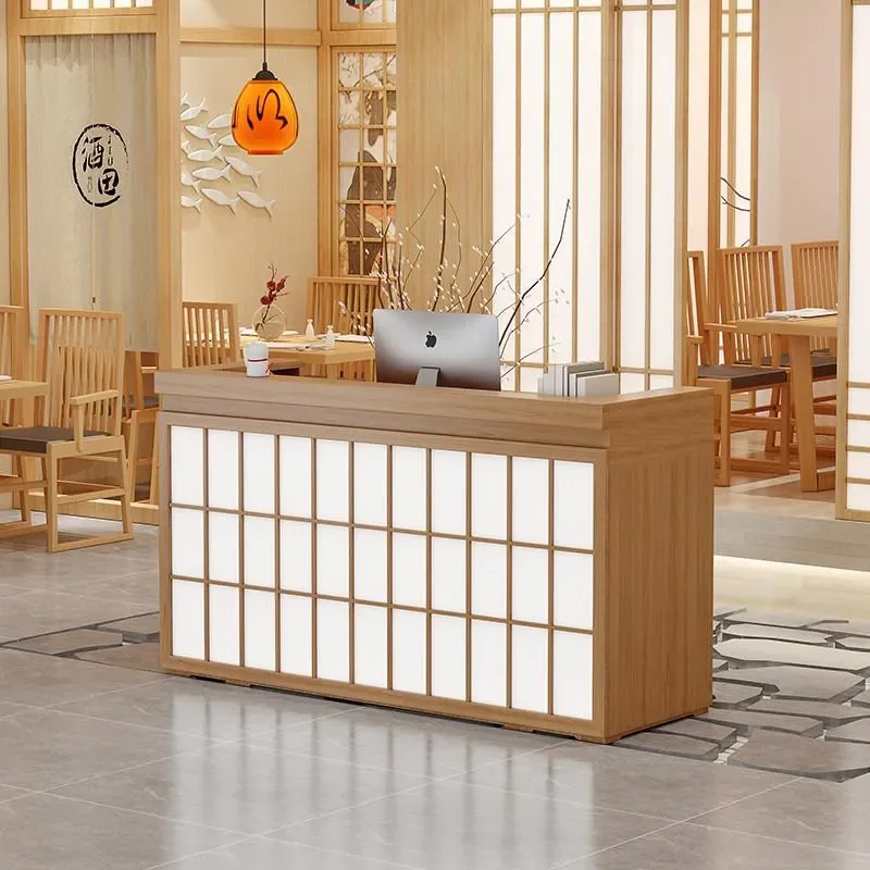 for New Chinese Style Creative Checkout Counter Simple Retro Bar Restaurant Hotel Japanese Material Store Reception Desk