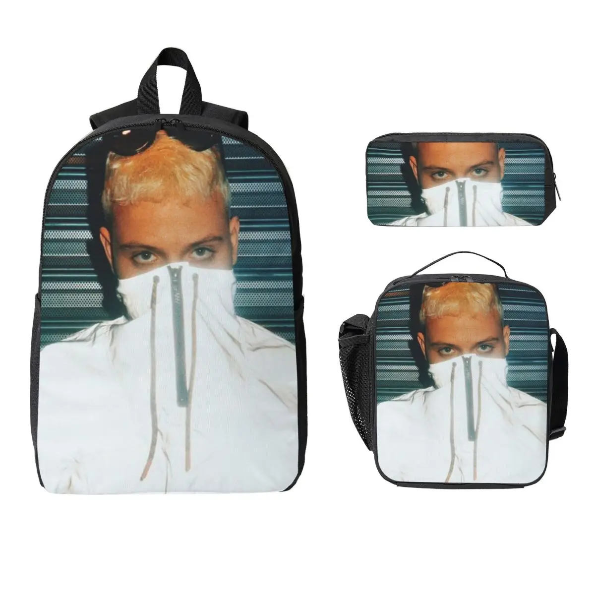 

Close Plk Face Backpack Student Boys Girls BookBag School Bag Computer Shoulder Bags 3ps Insulated Lunch Bag Pencil Case