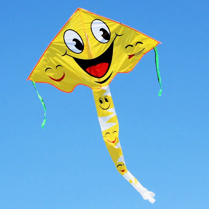 New Outdoor Fun Sports Smile Kites For Kids And Adults Large With String And Handle  Easy To Fly