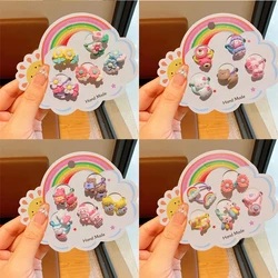 Acrylic Head Flower Children's Hair Accessories Thumb Rings Cartoon Leather Bands Cartoon Cute Hair Ropes Wholesale