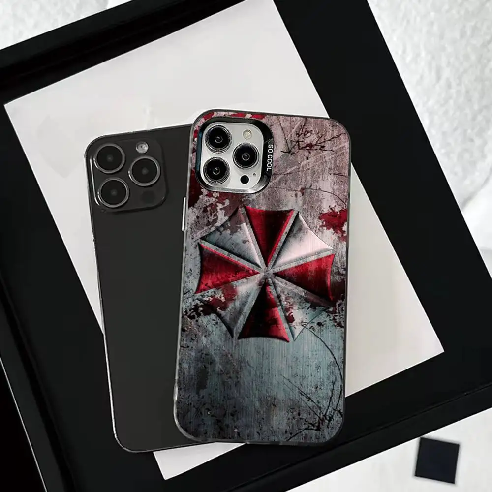 حافظة هاتف U-Umbrella C-Corporation لهاتف iPhone 16,15,14,13,12,11,Mini,Pro,SE,MAX غطاء أبيض غير لامع مقاوم للصدمات