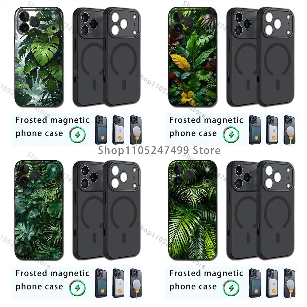 

palm leaves For iPhone 17,16,15,14,13,12,11,Plus,Pro,Max Mini For Magsafe Magnetic Wireless Charging Phone Case