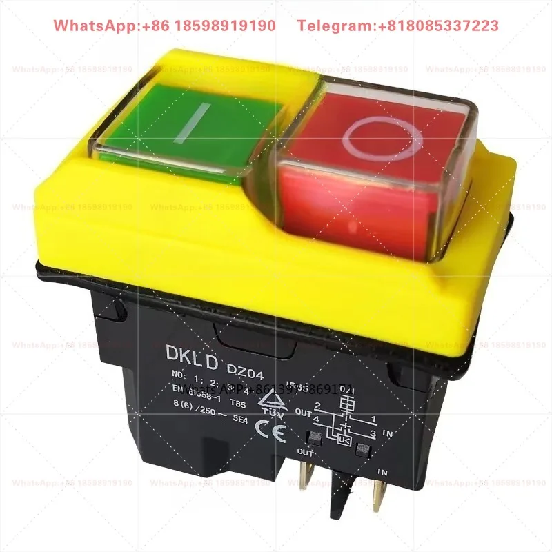 DKLD Waterproof Electromagnetic Push Button Switches for Electric Cutter DZ04 4Pins Bipolar Normally Open