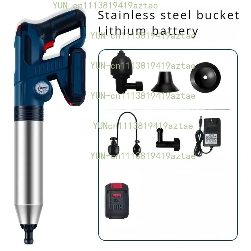 Portable ABS Household Kitchen Pipes Bathrooms Sewers Toilets Lithium Ion Unclogging Machine Visual Pressure Gauge