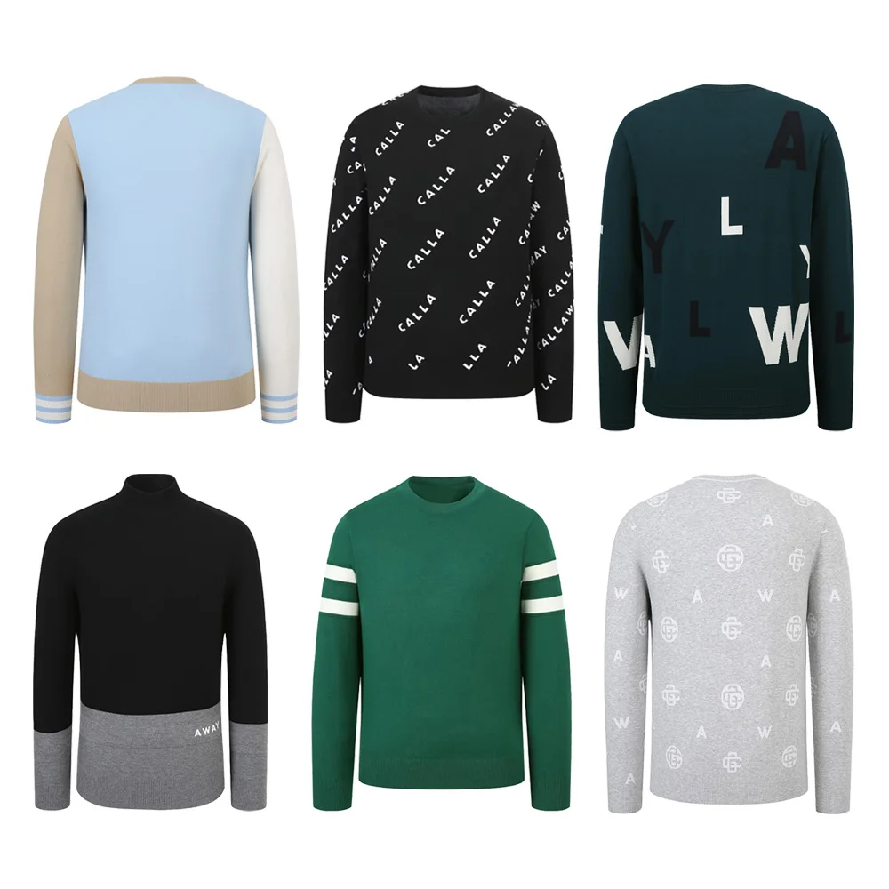 

"A Selection of Luxurious Knitted Sweaters for Men! Simple and Trendy, Quality Golf Tops, Versatile Sportswear, Pullovers!"