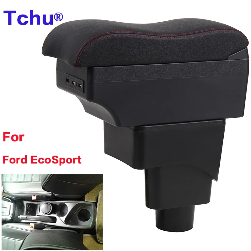 

For FORD EcoSport Armrest box 2013-2017 Car armrest box Internal modification USB charging Ashtray Car Accessories