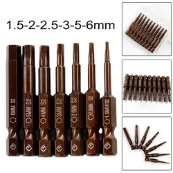 50mm Hexagon Magnetic Screwdriver Bits Set H1.5 H 2 H2.5 H3.0 H4.0 H5.0 H6.0 1/4