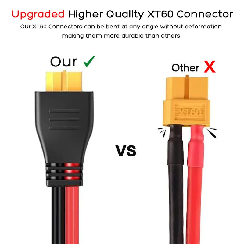 6m/3m/1.5m XT60 to Solar Panel Connector Charging Cord for ALLPOWERS R600 Ecoflow River Delta Anker SOLIX Etc. Solar Generators.