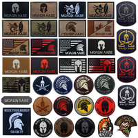 Spartan Armour Collection Embroidered Armband Magic Sticker PVC Badge Sewing Hook and Ring Military Patches for Clothing Patch