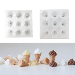 1 Set Mini Cone Cream Silicone Mold Cake Decor DIY Chocolate Cupcake Candy Desserts Fondant Mold Baking Scented Candles Decor