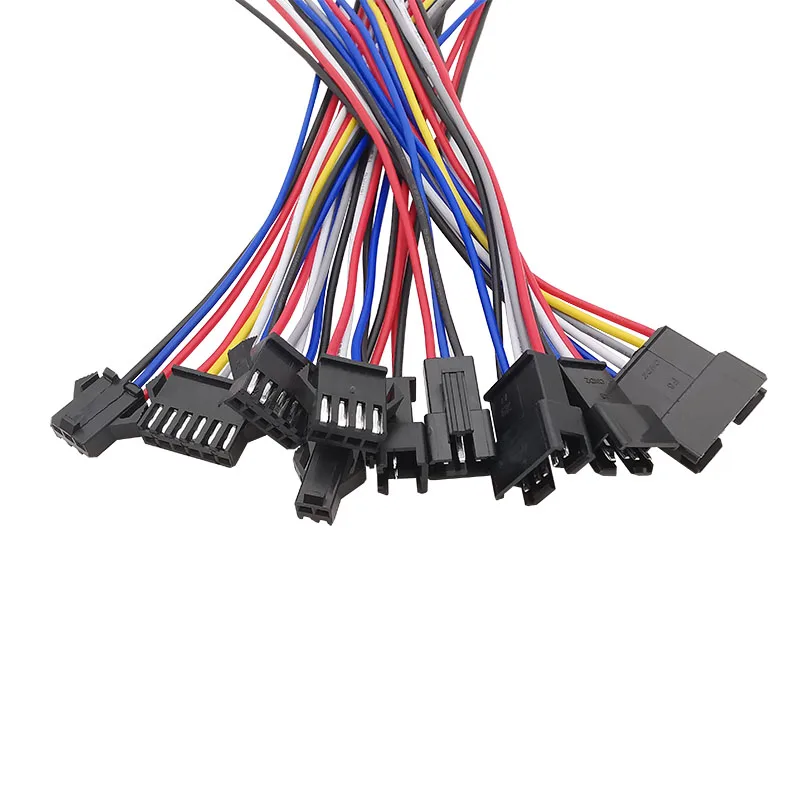 5Pair SM 2/3/4/5/6 Pin 2.54mm Pitch Plug Male Female Jack Docking Electronic Wire Connector For LED Strip Light DIY 10/15/20CM