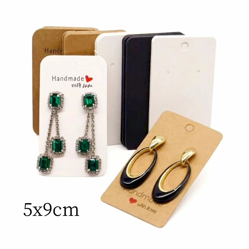 50pcs 5x9cm New Cowhide Color Printed Earring Card 5X9cm Handmade Jewelry Packaging Card