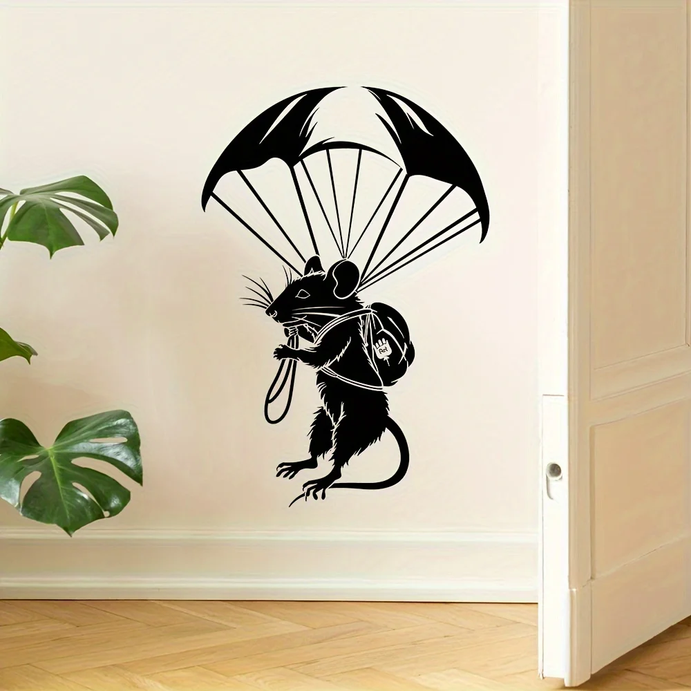 Equipped With Skydiving Mouse Wall Stickers,suitable For Easy Disassembly And Assembly In Living Room And Bedrooms,Self-Adhesive