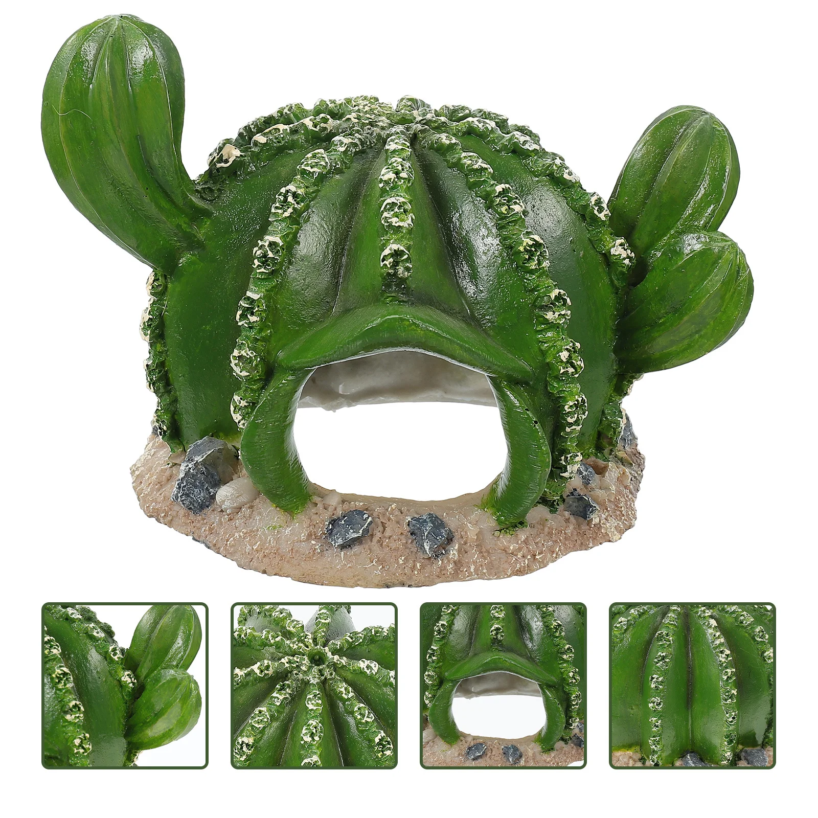 

Resin Cactus Adornment Reptile Hiding Place Lifelike Decorative Craft for Terrarium Tank Reptile Plants Reptiles Hiding Place