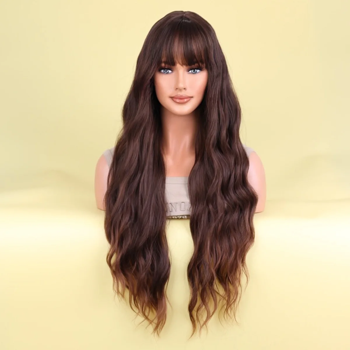 

Medium Bangs Wig Women's Hair Top Rose Mesh Headgear Chemical Fiber Wig