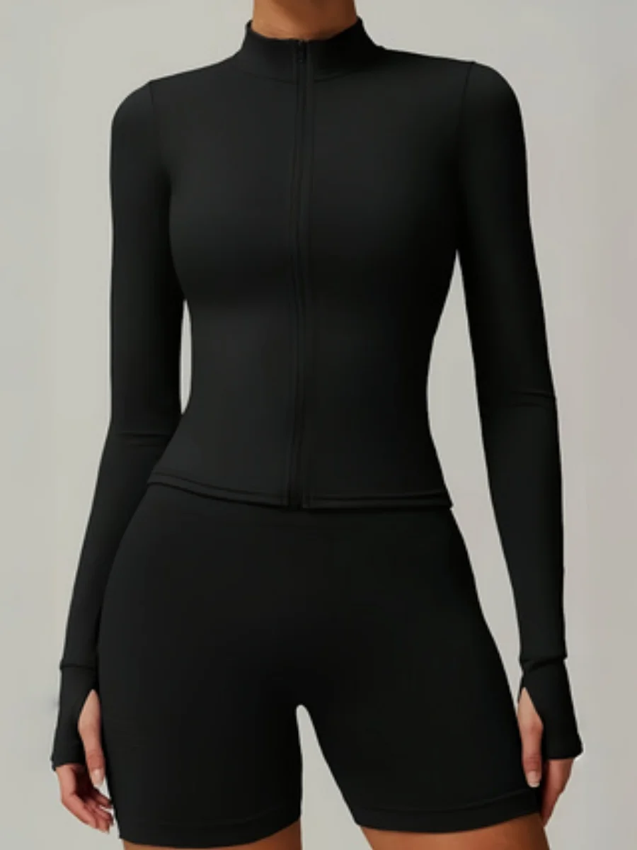 

Профессиональная куртка для йоги для женщин, облегающий спортивный топ с длинными рукавами для бега на открытом воздухе для пилатеса и фитнеса