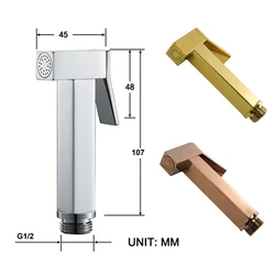 Brass Bidet Faucet Single Cold Water Handheld Bidet Faucet Sprayer Shower Set Toilet Shattaf Rose Gold Chrome Gold Shower Head