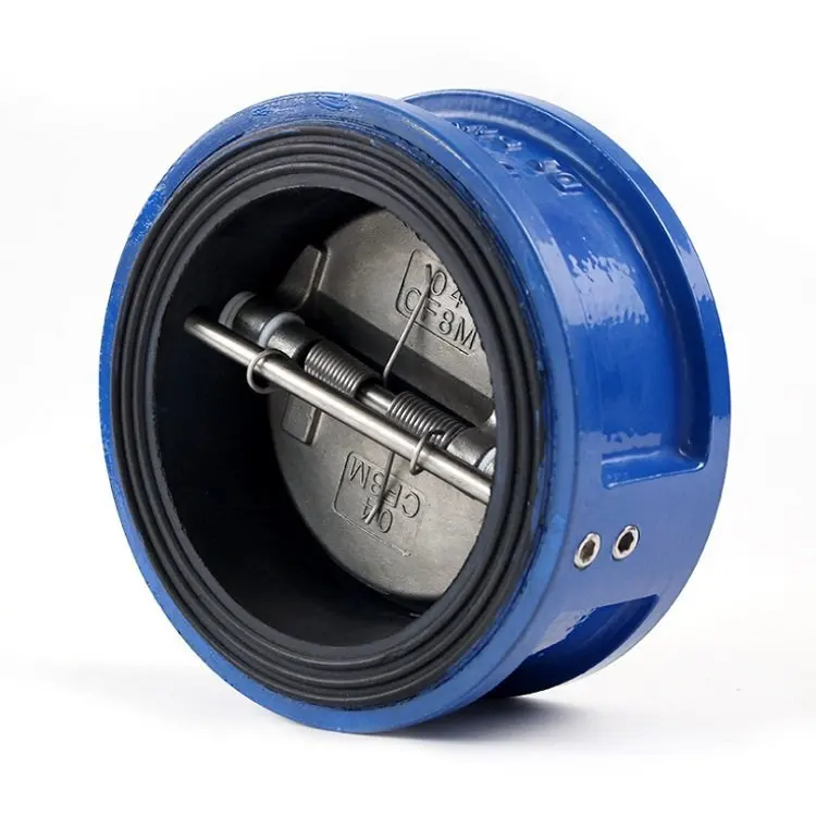 Cast Steel Lined Rubber Wafer Type Double Disc Check Valve Resistant Acid Resistant