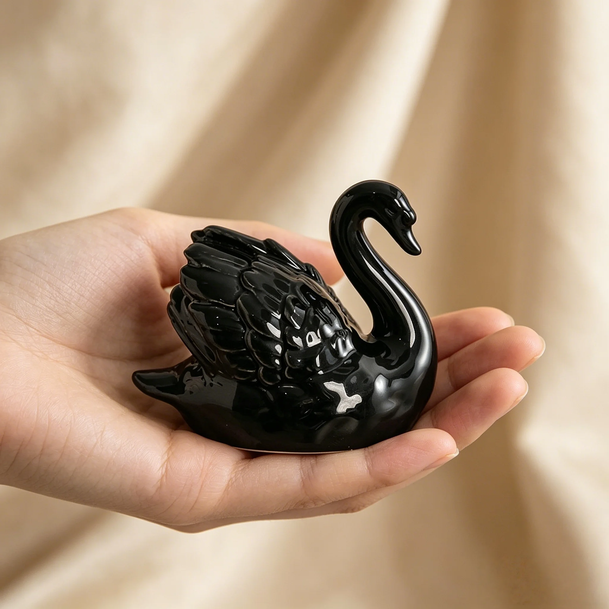 Ceramic Swan Figurine Home Decor DIY snow globe Inside figurine accessories wedding Lover gifts