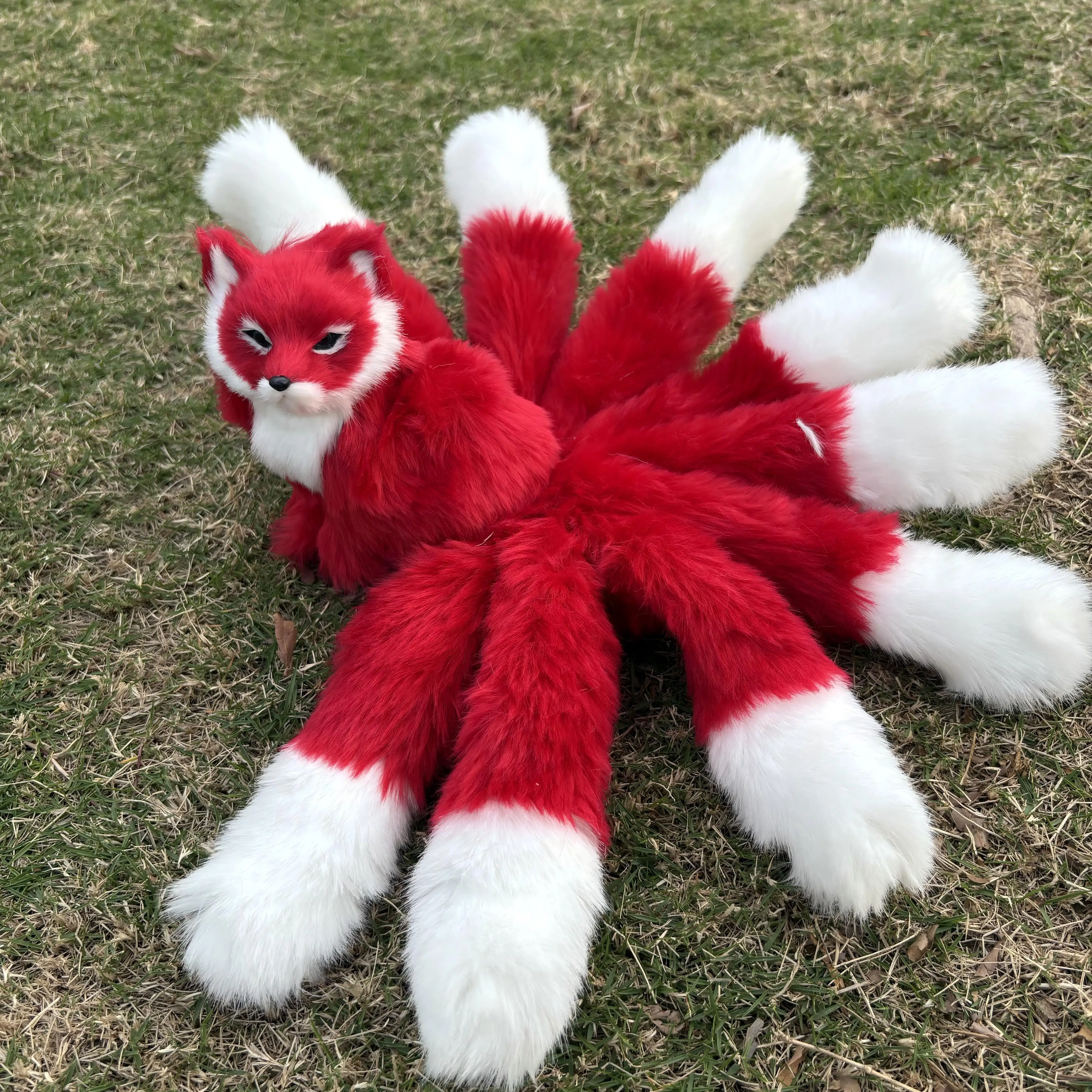 30cm bonito raposa de nove caudas brinquedo de pelúcia kawaii kitsune boneca animal de pelúcia macio decoração de mesa de casa presente fofo ideal para todas as idades