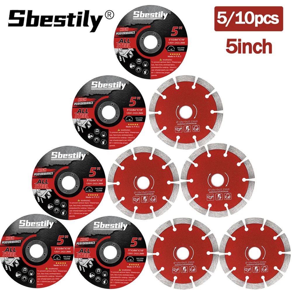 5/10 stücke 5 zoll Rund Harz Trennscheiben 125mm Diamant Sägeblätter Stein Trocken Nass Trennscheibe Für winkel Grinder Power Tool