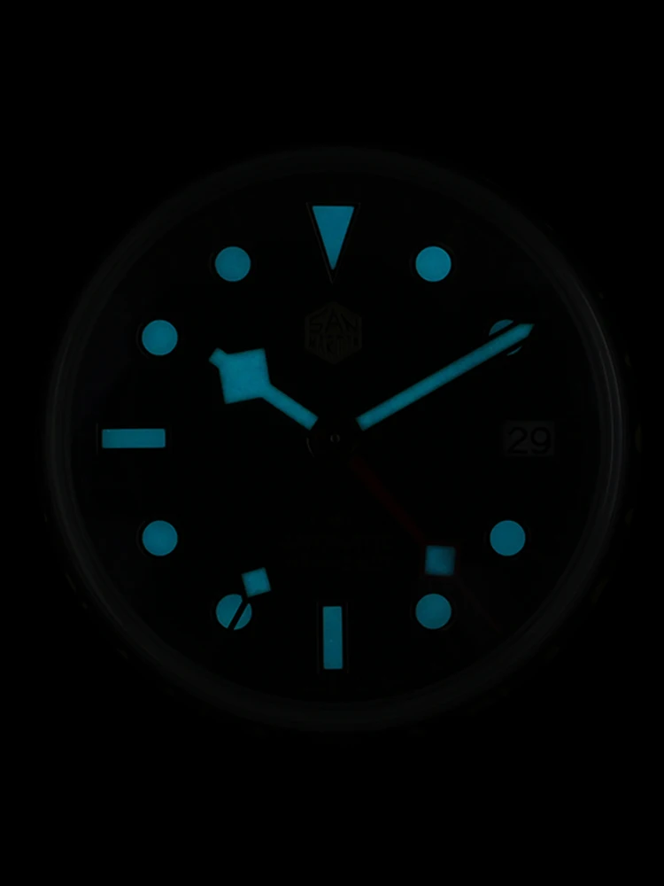San Martin 2025 39mm Bidirectional Aluminum Bezel NH34 GMT Luxury Watch 3H Date Automatic Mechanical Sapphire Waterproof SN0109