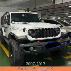 New Design Offroad Car Front Bumper Mesh Grille For Jeep Wrangler JK 2007-2017 Upgrade Grill JL Style ABS Tuning Accesseries