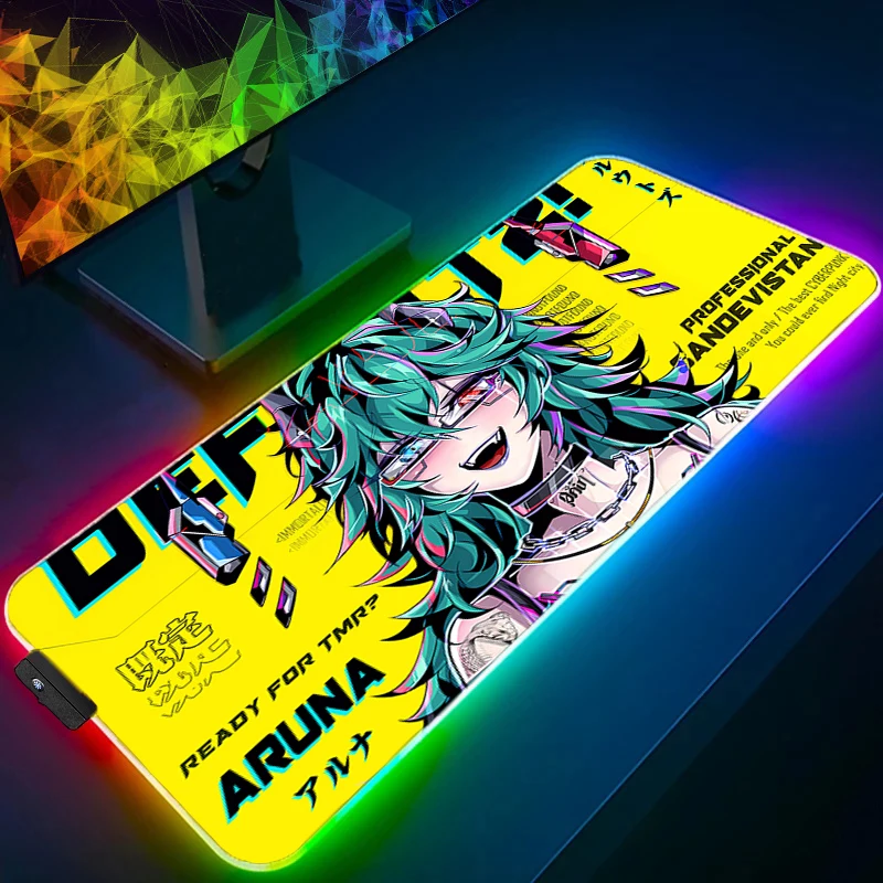 

LED Mouse Pad Gamer PC Computer Kawaii Zero Two Desk Mat RGB Luminous Keyboard Pad Anime Gaming Accessories Sexy Girl Mousepad