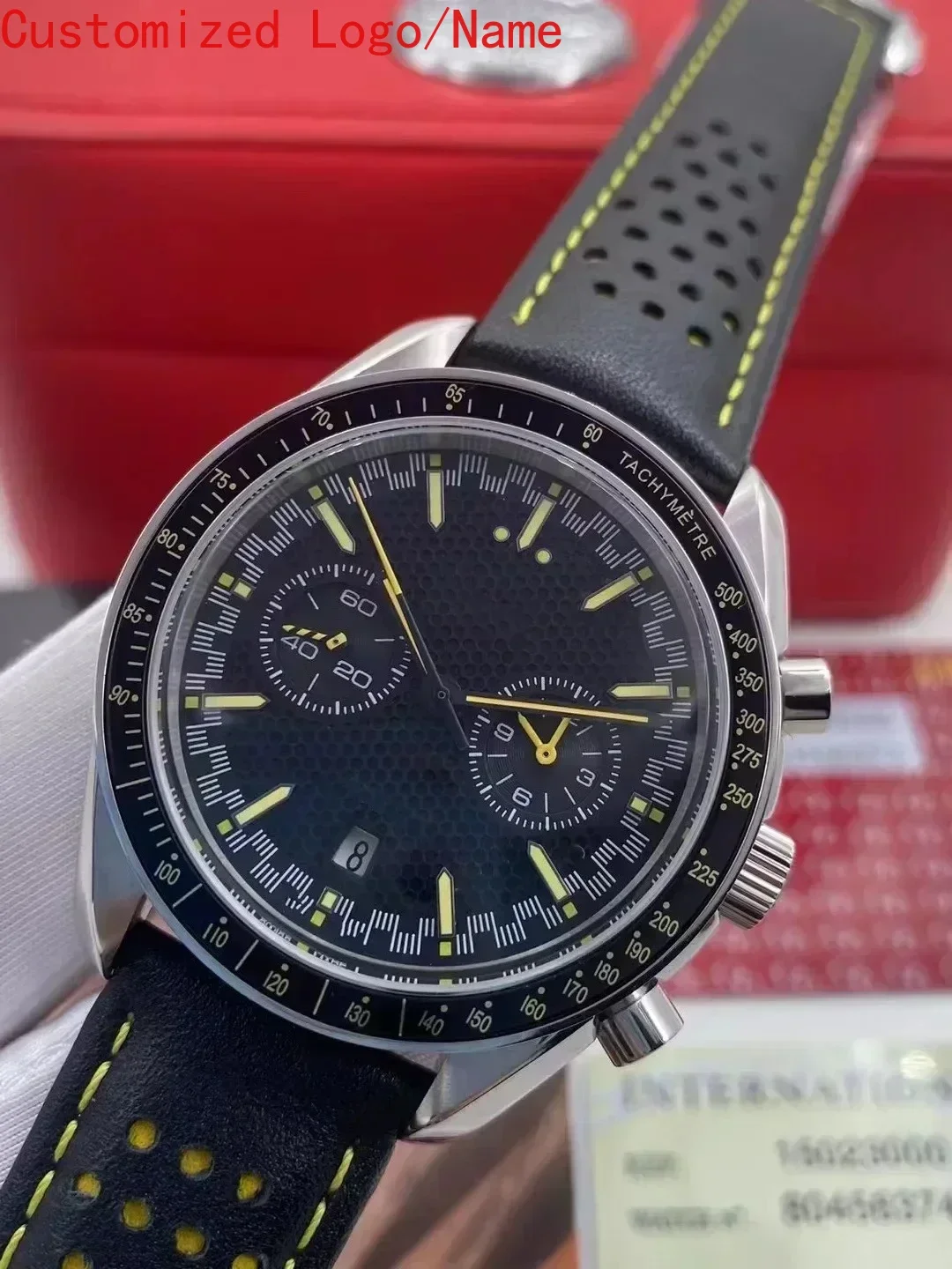 Men Automatic Mechanical Watch Stainless Steel Luminous Ceramic Black Leather Sport Fashion Watches Customized