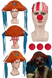Anime Live Action TV One Piece Buggy Cosplay Fantasia Pirate Cap Hat Scarf Headband Accessory Halloween Carnival Party Clothes