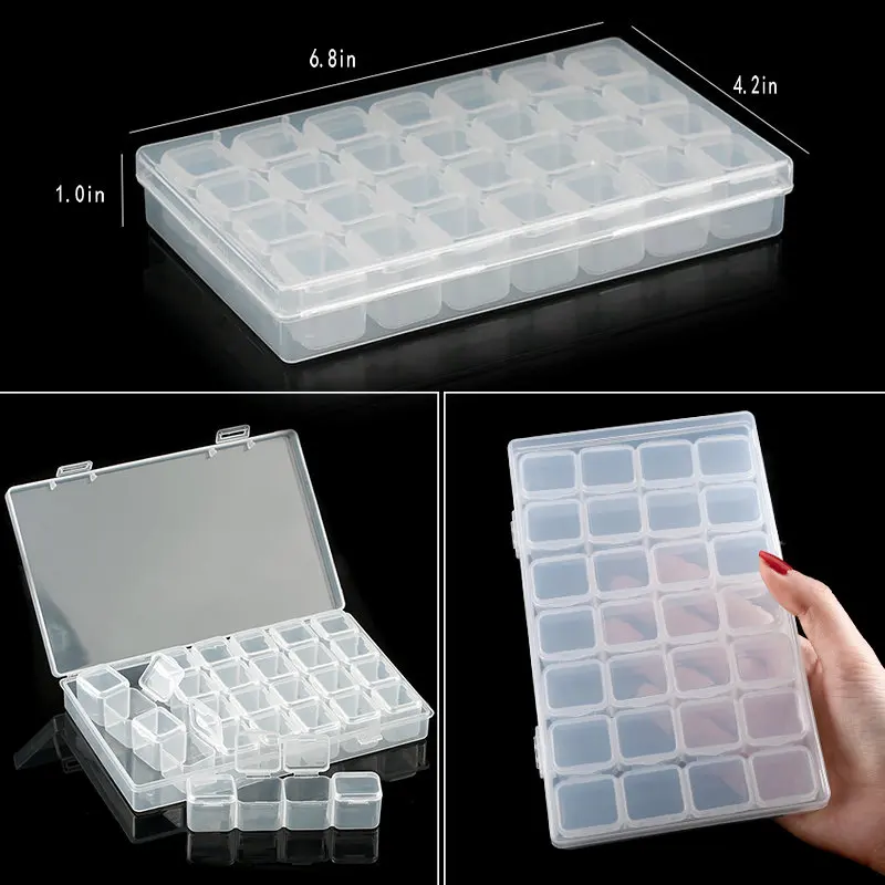 Transparante Plastic Opbergdoos Sieradendoos Compartiment Verstelbare Container Voor Kralen Oorbel Doos Voor Sieraden Rechthoek Box Case