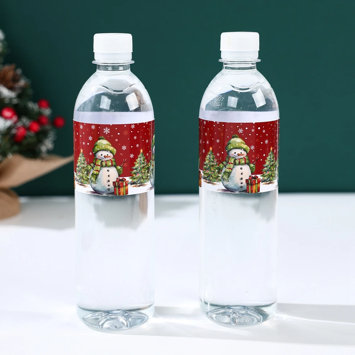 10pcs Christmas Snowman Bottle Stickers Xmas Table Decor for Home 2024 Wine Bottle Sticker Xmas Navidad Natal New Year Gift 2025