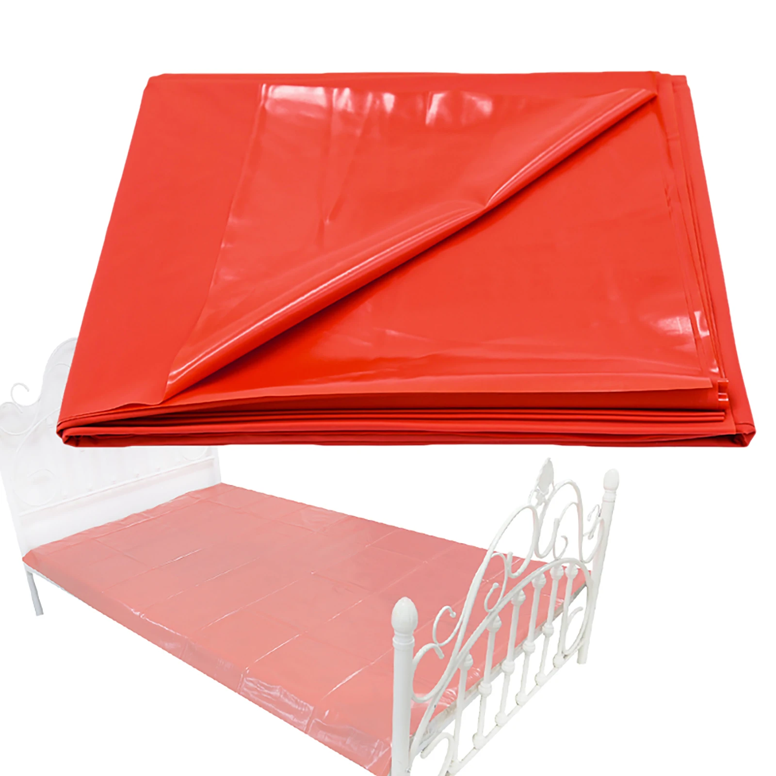 100% Waterproof PVC Adult Bedsheets Bed Cover Couple Game Flat Sheet Oil/SPA Coverlet Double Single Queen Size Coverlid 2Color