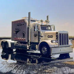 Peterbilt-Coche de juguete de aleación para niños, modelo de coche con volante, sonido y luz, tractor, juguete coleccionable, regalo de cumpleaños, 1:24, 389