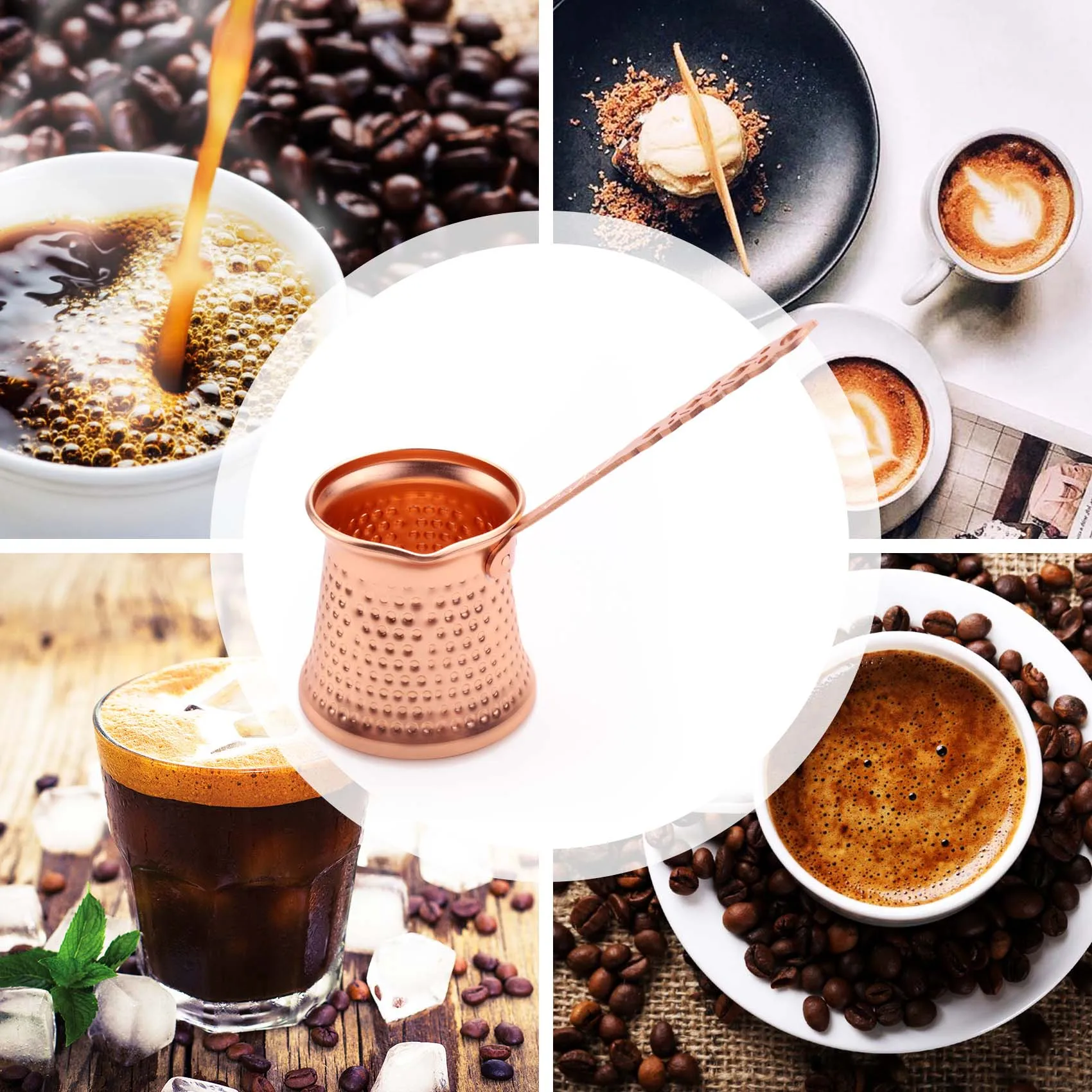 

【Fast Delivery】 Turkish Coffee Pot Coffee Turkish Copper Coffee Maker for Cezve Cafeteria Metal Handle Cevze