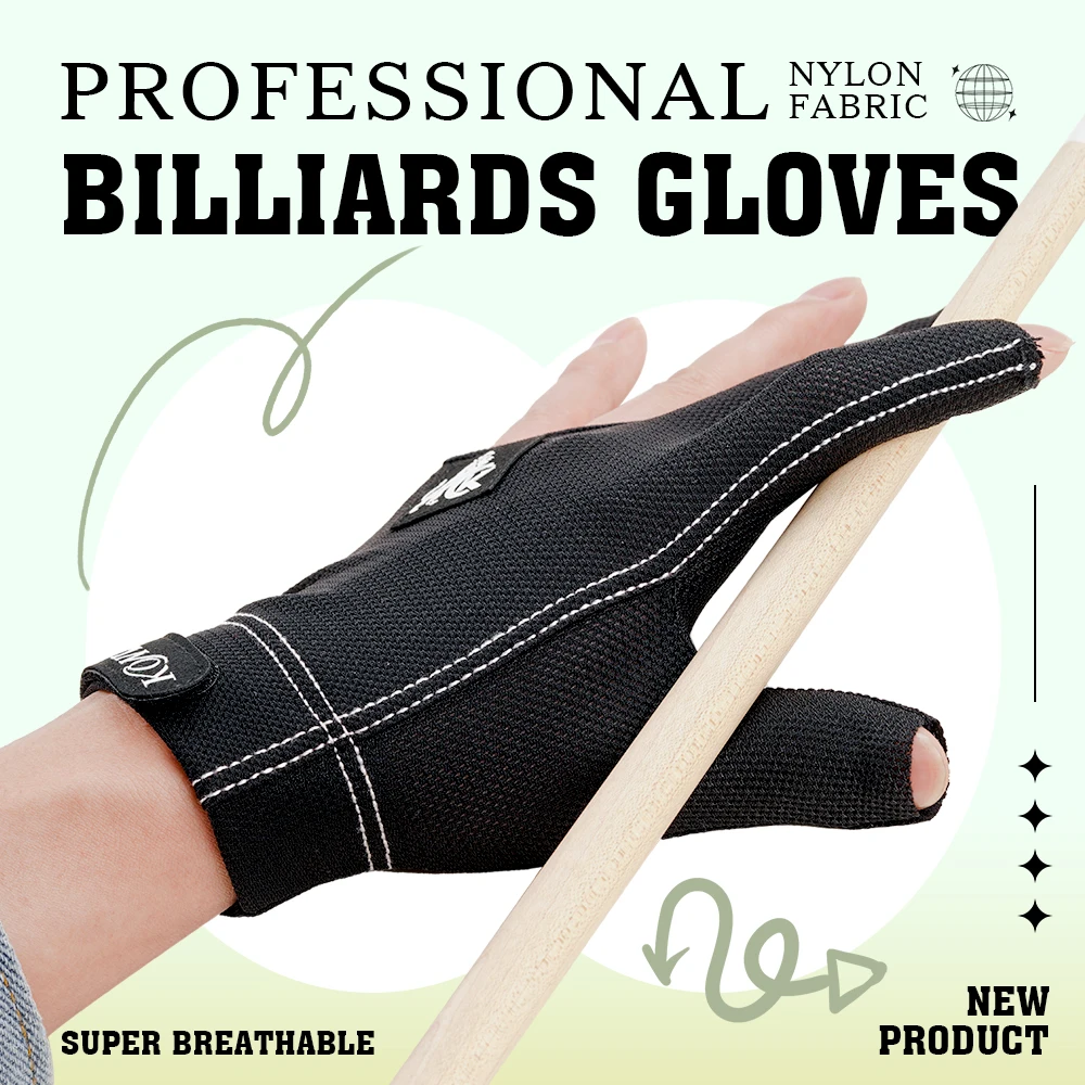 

KONLLEN 3-finger billiards gloves pool gloves left and right-hand durable double-stitched snooker cue professional gloves