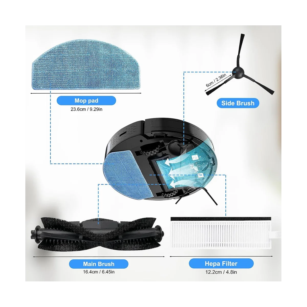 Kit de accesorios para G8000, G8000 Pro, para G20, para 3 piezas de repuesto de robot aspirador