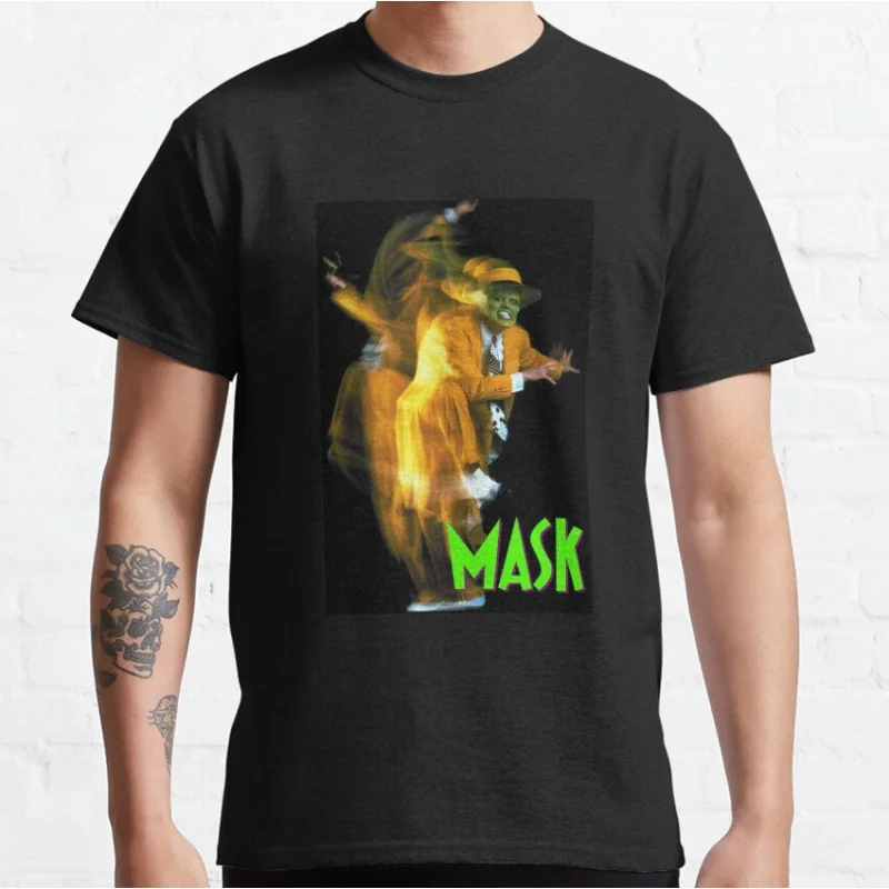 

0614 Funny Comedy The MASK Movie Jim Carrey 1994 Vintage Retro 90s film Graphic clothes 1005 cotton printed All size Tops S-6XL