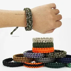 Adjustable Men Women Survival Emergency Bracelet Paracord Bracelet Weaving Wristband for Camping Hiking Outdoor Tool Accessories