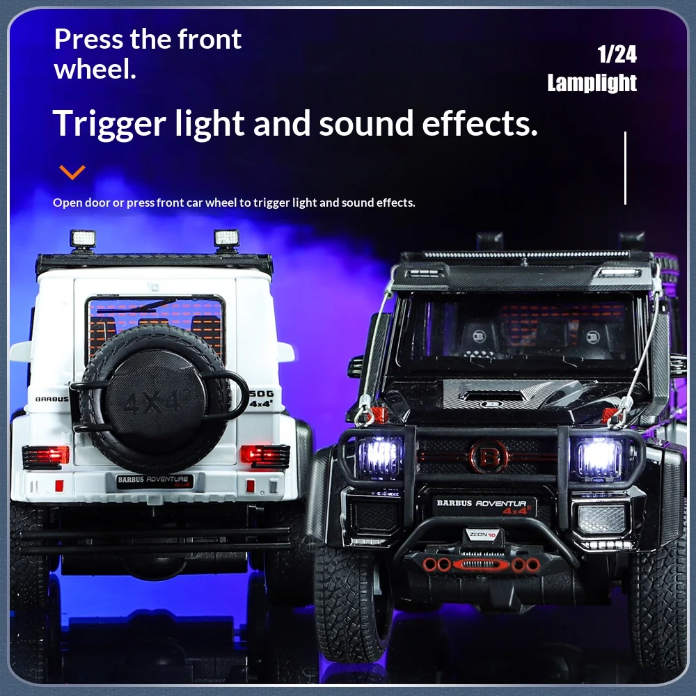 1:24 Metal G550 G800 modelos coches juguetes edición de aventura sonido ligero rueda todoterreno tirar hacia atrás SUV vehículo niños regalos de cumpleaños